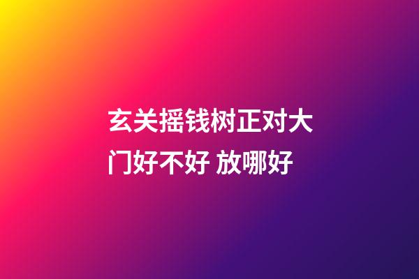 玄关摇钱树正对大门好不好 放哪好